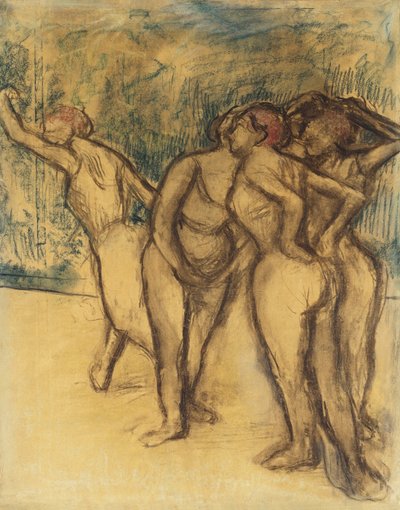 Tančící dívky; tanečníci, od Edgar Degas