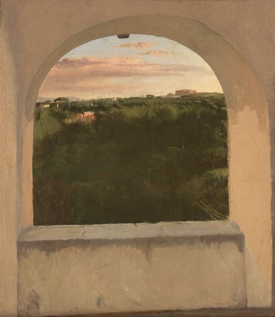 Degas - Italská krajina viděná střešním oknem, asi 1856-59, L 48 od Edgar Degas