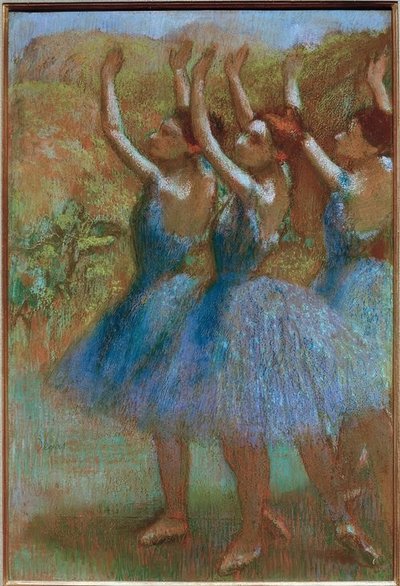 Tři tanečníci v modrém od Edgar Degas