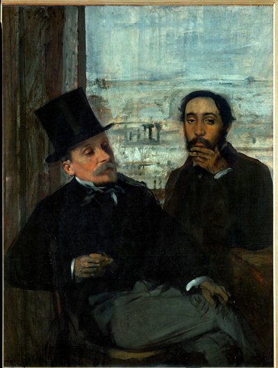 Edgar Degas a jeho přítel Evariste de Valernes, francouzský malíř (olej na plátně) od Edgar Degas