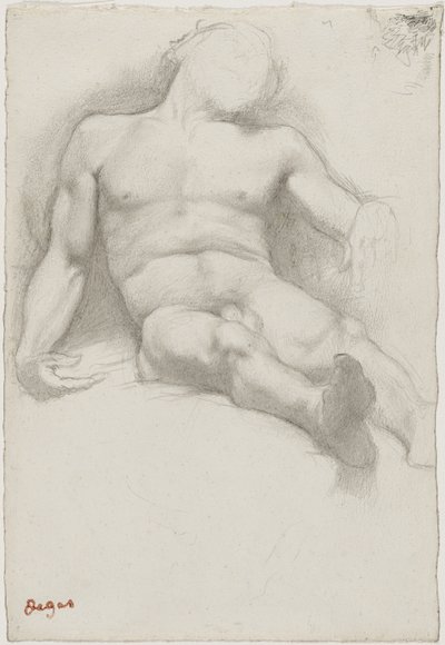 Studie - Ležící nahý muž od Edgar Degas