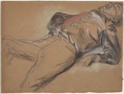 Fallen Jockey (studie pro "Scene from the Steeplechase: The Fallen Jockey") od Edgar Degas