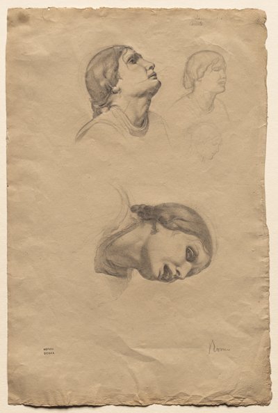 Čtyři studie hlavy mladé Italky od Edgar Degas