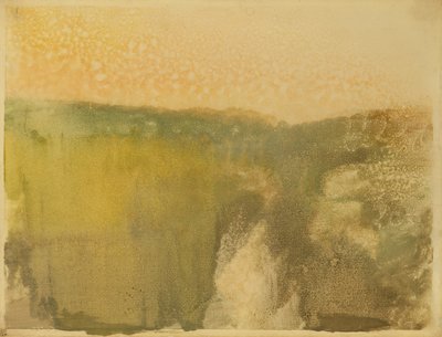 Zelená krajina, cca 1890 (monotyp na papíře) od Edgar Degas