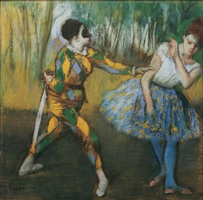 Harlekýn a Kolumbína od Edgar Degas