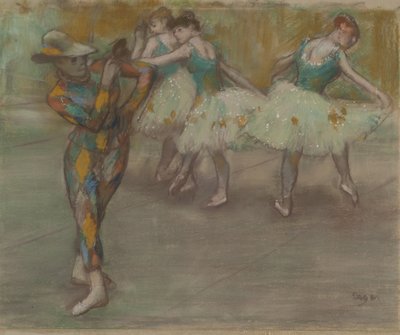 Harlequin Dance, kolem roku 1890 (pastel na kartonu) od Edgar Degas