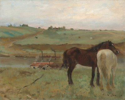 Koně na louce od Edgar Degas