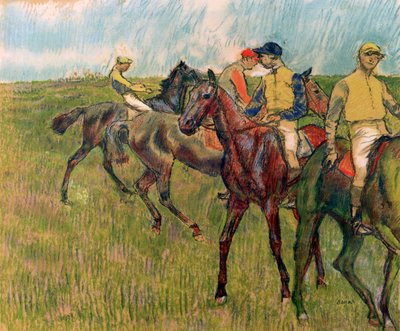 Koně s žokeji, 1910 od Edgar Degas