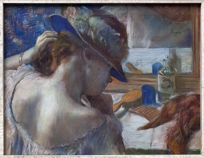Před zrcadlem. Dílo Edgara Degase (1834-1917), pastel kolem roku 1889. Francouzské umění od Edgar Degas