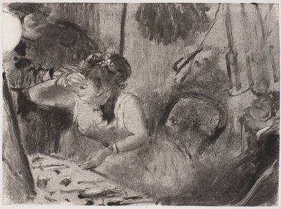 intimita, c. 1877-80 (monotyp v černé barvě) od Edgar Degas