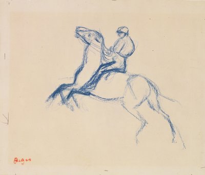 Žokej na koni (pastel na papíře) od Edgar Degas