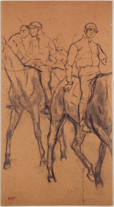 Žokejové na koních od Edgar Degas