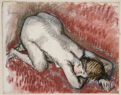 Klečící nahá žena, kolem 1889-95 od Edgar Degas
