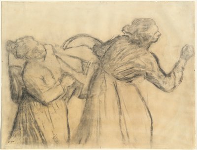 Prádelna nesoucí prádlo od Edgar Degas