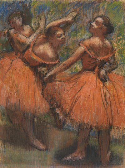 Červené sukně, kolem 1807-1901 (pastel na papíře) od Edgar Degas