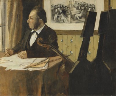 Louis-Marie Pilet, violoncellista v orchestru Pařížské opery, 1868-1869 od Edgar Degas