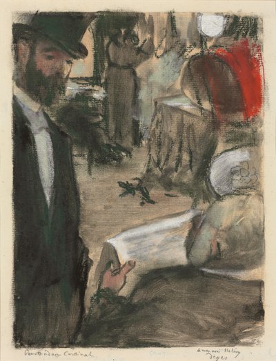 Ludovic Halevy našel paní kardinálovou v salonku; Ludovic Halevy najde paní kardinálovou v krabici, 1876-1877 od Edgar Degas