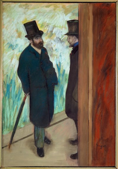 Ludovic Halevy a Albert Boulanger-Cavé v křídle opery od Edgar Degas