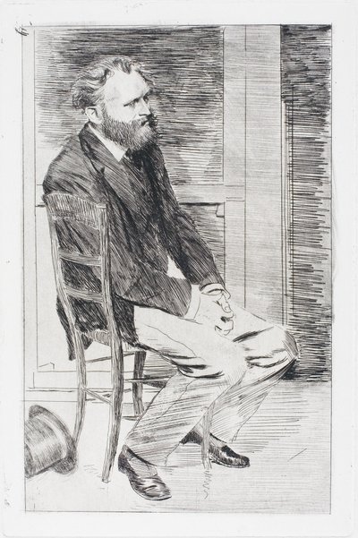 Manet vsedě, otočený doprava od Edgar Degas