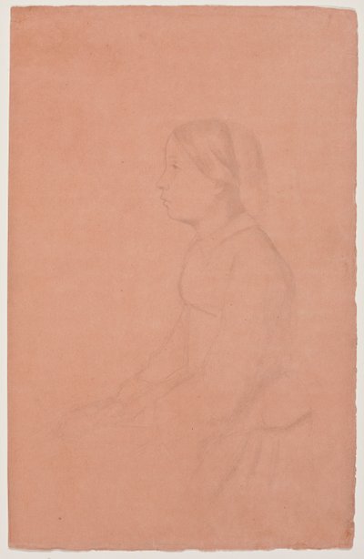 Marguerite de Gas, 185354 (grafitová tužka na korálovém papíře) od Edgar Degas