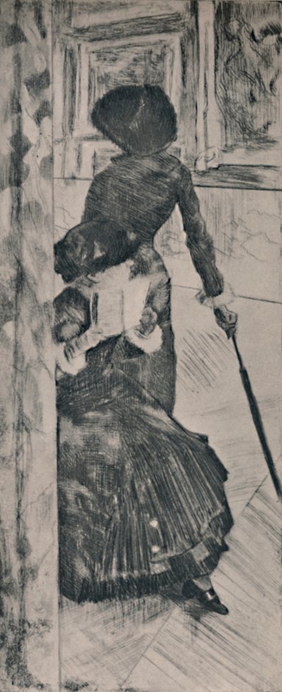 Mary Cassatt v Louvru, kolem roku 1880, 1946 od Edgar Degas