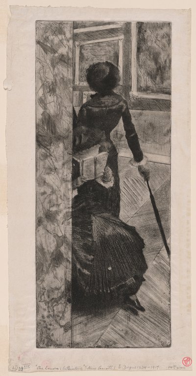 Mary Cassatt v galerii obrazů v Louvru od Edgar Degas