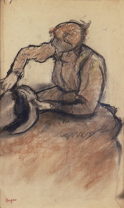 Milliner trimování klobouku, kolem roku 1898 od Edgar Degas