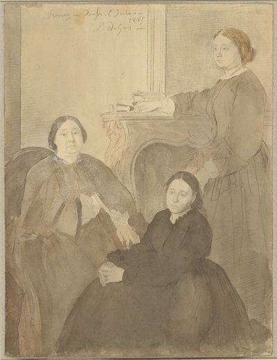 Rouva Michel Musson ja hänen tyttärensä, Estelle ja Désirée od Edgar Degas