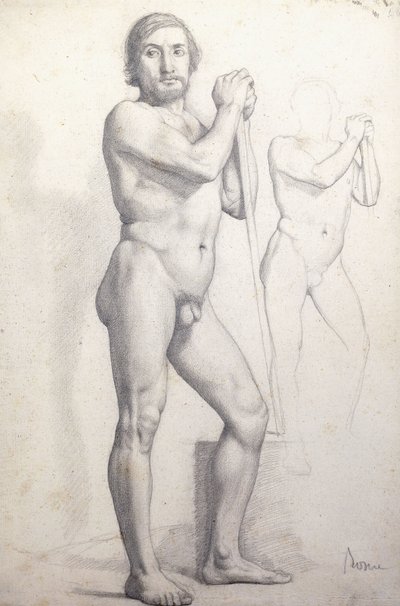 Nahý muž stojící; Nude Man Standing, c.1856 od Edgar Degas