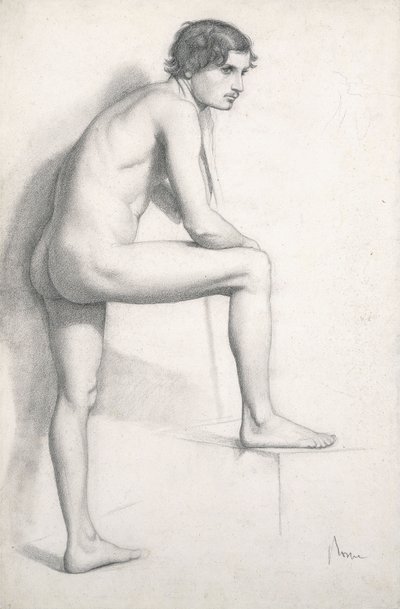 Studie aktu, kolem roku 1858 od Edgar Degas
