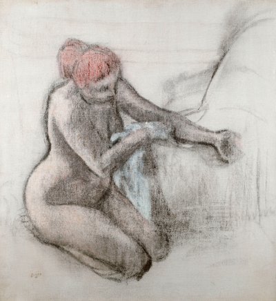 Nahá žena se suší po koupeli, c.1898 od Edgar Degas