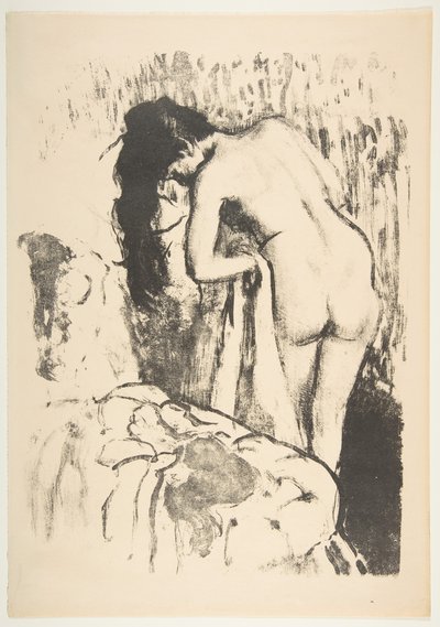 Nahá žena stojící, suší se, 1891-92. od Edgar Degas