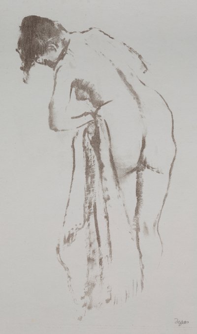 Nahá žena s ručníkem, stojící od Edgar Degas