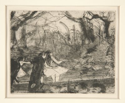 Na Stage III, 1877 (měkký zemní lept a ruleta na papíře) od Edgar Degas