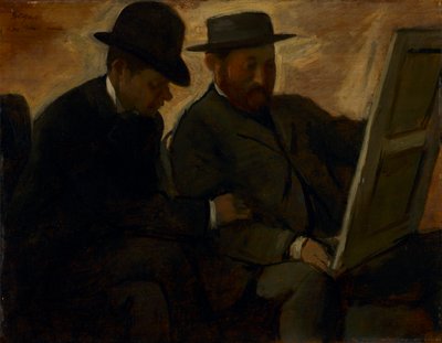Paul Lafond a Alphonse Cherfils při zkoumání obrazu od Edgar Degas