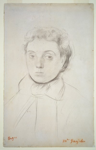Portrét Joséphine Gaujelin, před rokem 1867 (křída na papíře) od Edgar Degas
