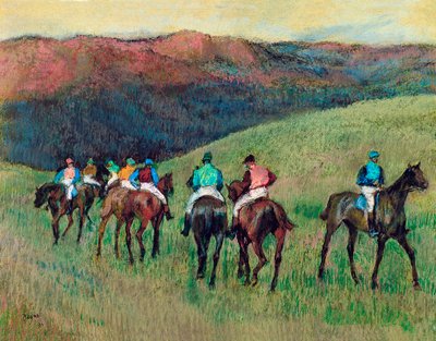 Dostihové koně v krajině, 1894 od Edgar Degas