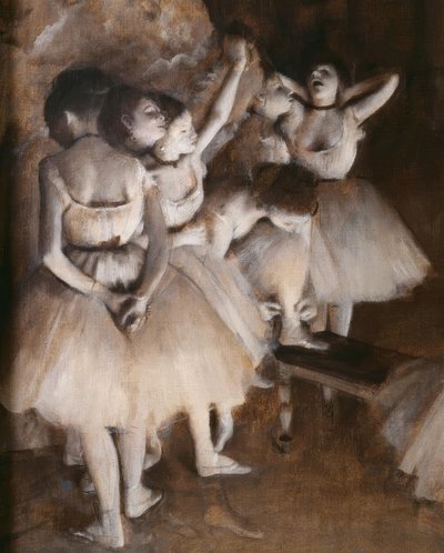 Zkouška baletu na jevišti od Edgar Degas