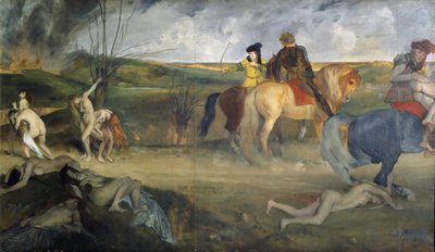 Válečná scéna ve středověku, kolem roku 1865 (olej na plátně) od Edgar Degas