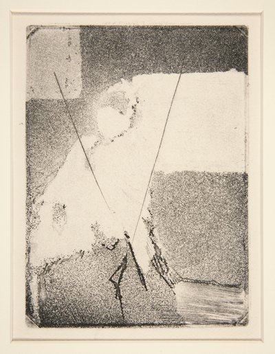 Sedící žena v čepici a šálu od Edgar Degas