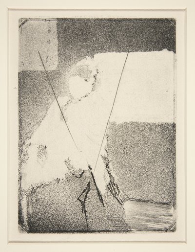 Sedící žena v čepici a šálu, kolem roku 1879 (lept a akvatinta) od Edgar Degas