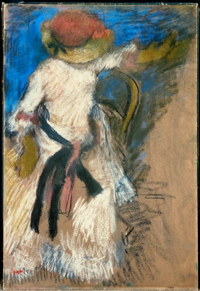 Sedící žena (pastel na dřevě) od Edgar Degas
