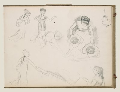 Skici kavárenských zpěváků od Edgar Degas