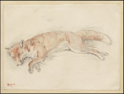 Studie pro "Dead Fox in the Forest", c.1861-64 od Edgar Degas