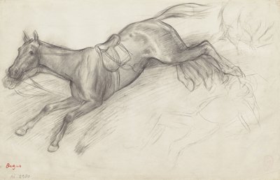 Studie pro „Scene from the Steeplechase: The Fallen Jockey“, 1866 od Edgar Degas