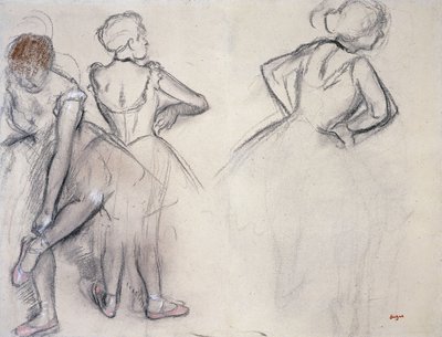 studium tanečníků; studium tanečníků, od Edgar Degas
