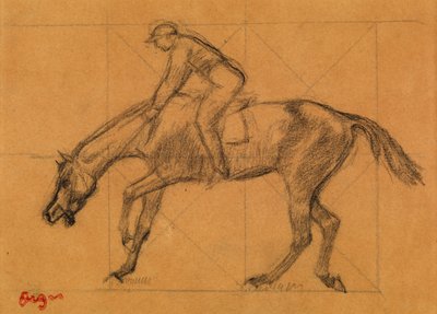 The End of the Race, c.1882 (křída na tónovaném papíře) od Edgar Degas