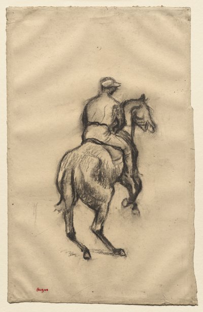 Žokej, cca 1885-1900 (uhlí na papíře) od Edgar Degas