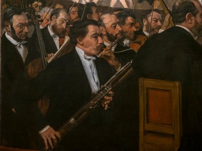 Orchestr opery (detail). 1870. Olej na plátně. od Edgar Degas
