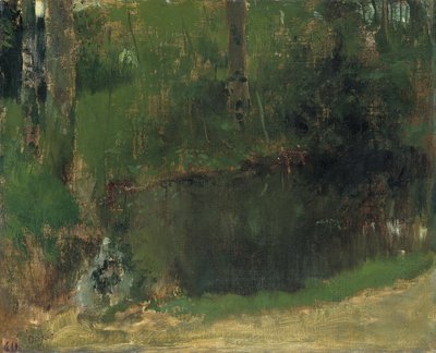 Rybník v lese, cca 1868 od Edgar Degas